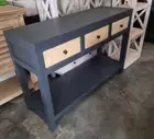 Black Hall table console sideboard Vanity white and timber