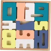 KOMBIUDA 1 Set Digital Cognitive Puzzle Building Blocks Building Block Funny Counting Rods Kindergarten Early Education Arithmetic Math Wooden