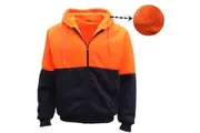 HI VIS Safety Full Zip Thick Sherpa Fleece Hoodie Workwear Jacket Jumper Winter