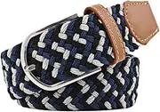 AIMALL Elastic Woven Belts for Men and Women, Casual Canvas Needle Buckle Belt, Flexible Waistband – Length 42-43 Inches