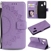 Imprinted Mandala Pattern Pu Leather Wallet Stand Cover Case For Huawei P20 Lite / Nova 3e