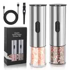 Salt and Pepper Grinder Set, Electric Salt Pepper Shakers with Adjustable Coarse