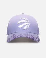 [New Era] New Era Toronto Raptors 'Sundyed Flames' 9forty A-frame Snapback Lavender - Size ONE ONE Lavender