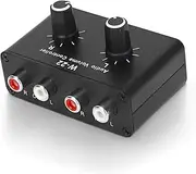 3.5mm Stereo Passive Volume Control Box Dual Channel Audio Attenuator Knob with Aluminum Alloy Housing for Speakers Line Level Adjustment