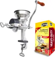 Corona Corn Grinder with Low Hopper, Grain Mill, Manual Grinder for Corn, Rice,