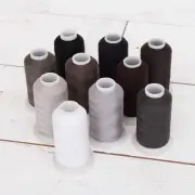 Threadart Polyester All-Purpose Sewing Thread 10 Cone Grey Shades Set -600m 50/3