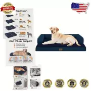 Luxury Orthopedic Dog Bed for Large Breeds - Memory Foam, Removable Cover, Navy