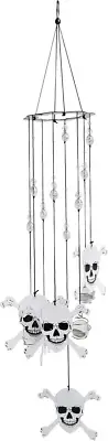 Skull and Crossbones Wind Chime - Outdoor Garden Décor - Decorative Chimes for Y