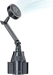 Portable Car Fan | Adjustable Cooling Car Fans Small Cooling Fan | Vehicle Cooling Fan Car USB Fan with Extendable Base for Most Vehicles