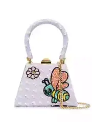 SS22 MOSCHINO Couture Jeremy Scott Purple Child's Fantasy Trapeze Bee Handbag
