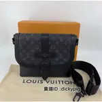 二手正品 LV 路易威登M45911 SAUMUR 黑花 翻蓋 磁扣 信差包 郵差包 男士包包斜背包