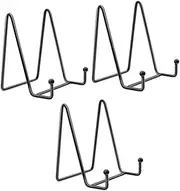 ABOOFAN 3pcs Plate Holder Easel Picture Frame Stand Display Stand Tableware Storage Racks Wire Photo Stand Frame Holders Black Picture Frames Metal Display Supports Represent Iron Books
