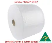 500mm x 100M Bubble Wrap Roll New Bubblewrap Clear 10mm Bubbles-Local Mel Pickup
