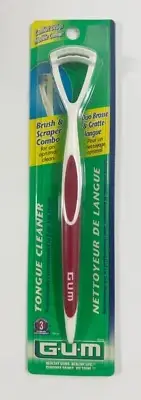 GUM Tongue Brush & Scraper Combo Cleaner (NEW SEALED)