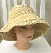 Arula Women’s Corduroy Bucket Hat Beige Cotton One Size NWT
