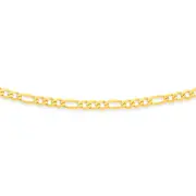 9ct Gold 55cm Solid Figaro 3+1 Chain
