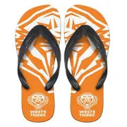 NRL Supporter Thongs - West Tigers - Mens Size - Flip Flops - Shoe