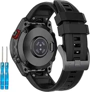 26mm Easy-Fit Soft Silicone Bands Compatible with Garmin Fenix 7X/Fenix 7X Solar/Fenix 6X/6X Pro/Fenix 5X/Fenix 5X Plus/Fenix 3/Fenix 3 HR