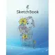 SketchBook: Disney Tangled Rapunzel Floral Sketch Portrait Blank Marble Unline Large Notebook for Cute Girls Teens Kids 110 Pages