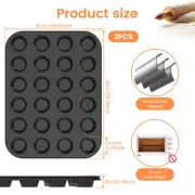 2 Pcs 24 Cups Muffin Pan Reusable Muffin Top Pan Nonstick Mini Muffin Tin ❉