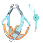 Dog Harness Cat Lead Puppy Leash Vest Mesh Breathe Adjustable Braces Small Pet Blue