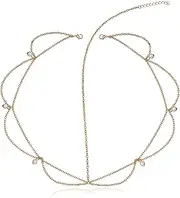 [Generic] Boho Tassel Head Chain Pearl Tassel Hair Chain Pearl Pendant Headchain Headpieces Dangle Pearls Headdress Festival Hair Headband Hair Accessory Jewelry