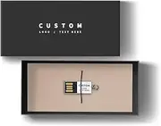 Custom USB Flash Drive, 100 Pack Personalized Mini Metal Thumb Drive USB 2.0 Memory Stick Pen Drive, Ideal for Corporate Gifts, Business Events and Promotional Giveaways (64 GB,with Gift Box)