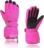 [Durio] Children's Ski Gloves Winter Ski Gloves Windproof Waterproof Warm Gloves Boys Girls Outdoor Sports Snow Gloves
