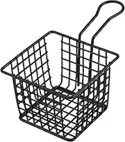Frying Food Basket, French Fries Basket, Foldable Frying Basket, Chip Baskets with Handle for Serving, Stainless Steel French Fries Holder Food Presentation Basket for Chips Onion Rings Chicken Wings