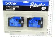 NOS Brother TC20 Black on White Tape 1/2" P-touch, Ptouch TC-20 x