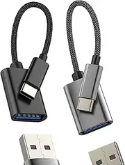 USB C OTG 3.0 Adapter (Pack of 2) for Apple Type C Male to USB-A Female Dongle for iPhone 16 15 Pro Max for iPad Compatible with Samsung S25 S24 Thunderbolt Data Transfer Ports MacBook Accessories