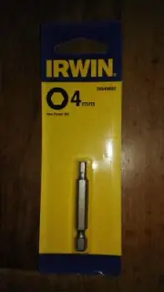 4mm Allen bit x 50mm long. Standard hex shank (1/4") IRWIN 3054009C