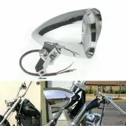 4.5" Chrome Alloy Billet Headlight for Harley Sportster Dyna Chopper Softail