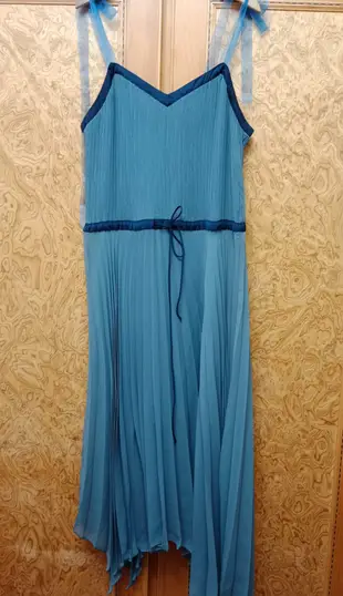 【唯美良品】cop .copine  藍色壓褶雪紡洋裝 ~ W816-6560