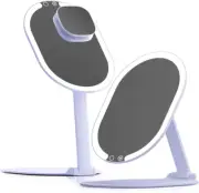 Fancii LED Rechargeable Portable Makeup Mirror with 3 Color Light Settings & ...