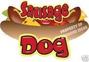 Sausage Dog Decal 12" Hot Dog Cart Concession Food Truck Van Stand Vinyl Sticker