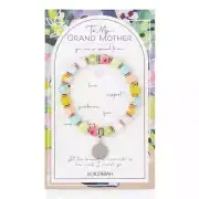NEW JILZARAH Handmade Clay Beads PEOPLE WE LOVE GRANDMOTHER Multi Color Bracelet