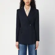 [P.A.R.O.S.H.] Navy blue double-breasted blazer in linen blend L Blue
