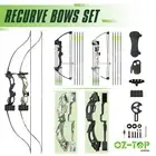 Recurve Bow Arrow Set Archery Takedown Hunting Sports Equipment 15-20lbs