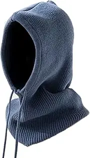 [Generic] Face Warmer Men - Cotton Beanie Neck Warmer, Windproof Winter Face, Fuzzy Winter Balaclava Hat|Full Face Beanie for Skiing, Running, Skating, Biking, Hiking, Men, Women, Winter Blue, blue
