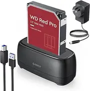 ORICO External Hard Drive Docking Station for 2.5/3.5 Inch HDD SSD USB 3.0 to SATA Hard Drive Dock Up to 20TB Support UASP 12V Power Adapter