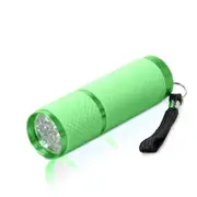 Nevenka 9 LED Glow in Dark Small Flashlights with Nylon lanyard for Camping-Green