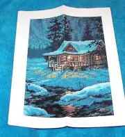 COUNTED CROSS STITCH PATTERN ONLY - MOONLIT CABIN (CABIN IN THE WOODS)