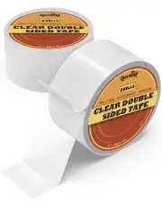 Clear Double Sided Tape 2 Rolls Clear Removable Wall Safe Heavy Duty Double S...