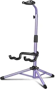CAHAYA Guitar Stands Floor Metal with Neck Holder Folding Tripod Universal Holder, for Acoustic Electric Guitars Ukulele Violin Banjo Mandolin, Purple CY00253
