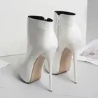 Womens Stilettos Super High Heels Platform Patent Leather Boots Fashion 2018 New
