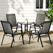 Gardeon Outdoor Furniture 5 pcs Dining Set Table and chairs Stackable Bistro Set Patio Coffee