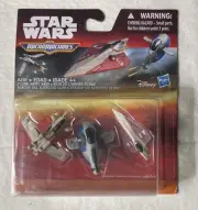 Star Wars Micro Machines. Attack Of The Clones. Obi, Slave 1, Republic Gunship.