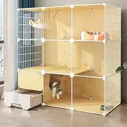 Indoor Cat Enclosure, Cat Kennel Cat Playpen for Indoor Cats, Pet Cage DIY Cat Enclosures Large Playpen Detachable Metal Wire Large Exercise Place Ideal for 1-2 Cats