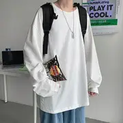 Long-Sleeve Plain T-Shirt White - XL